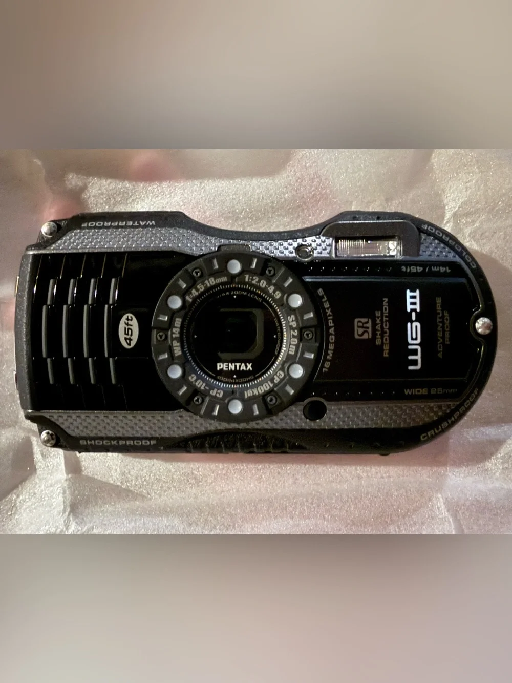 NWT Pentax WG-3 Black 16MP Waterproof Digital Camera NEW Never Used